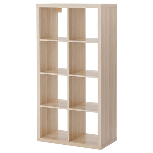 KALLAX - Shelving unit, white stained oak effect, 77x147 cm - best price from Maltashopper.com 00324518