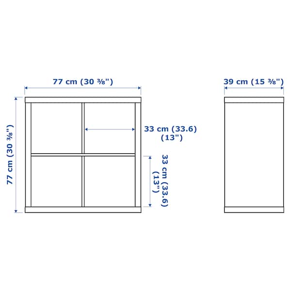 KALLAX - Shelving unit, white stained oak effect, 77x77 cm - best price from Maltashopper.com 60324520