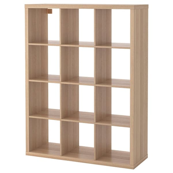 KALLAX - Shelving unit, white stained oak effect, 112x147 cm