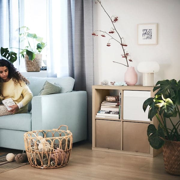 Ikea KALLAX - Shelving unit, white stained oak effect, 77x77 cm