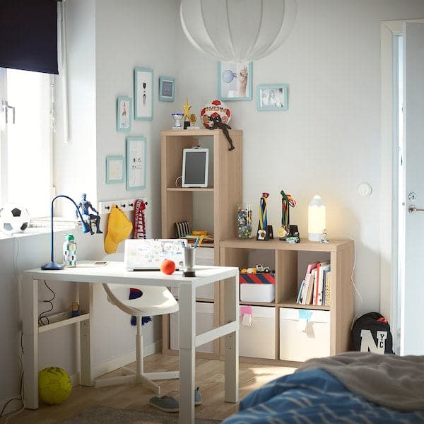 Ikea KALLAX - Shelving unit, white stained oak effect, 42x147 cm