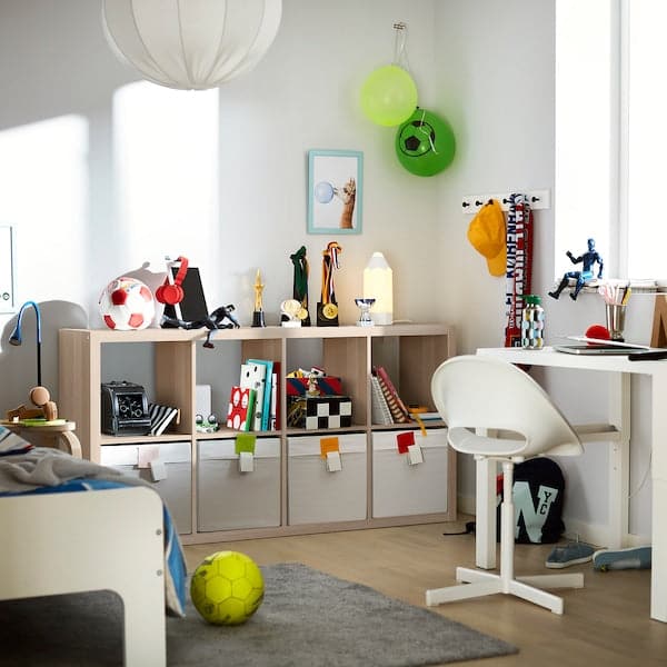 Ikea KALLAX - Shelving unit, white stained oak effect, 77x147 cm