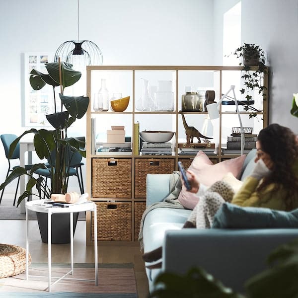 Ikea KALLAX - Shelving unit, white stained oak effect, 147x147 cm