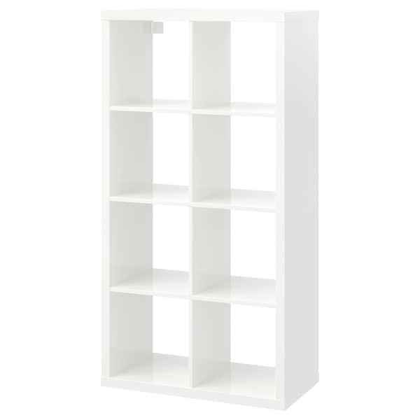 KALLAX - Shelving unit, high-gloss white, 77x147 cm - best price from Maltashopper.com 10305741