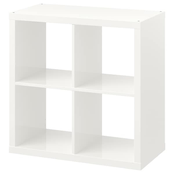 KALLAX - Shelving unit, high-gloss white, 77x77 cm