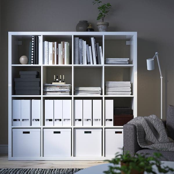 KALLAX - Shelving unit, high-gloss white, 147x147 cm - best price from Maltashopper.com 20305745