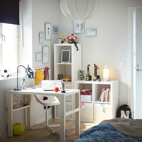 IKEA KALLAX Shelving Unit with underframe, 77x94 cm, high-Gloss/White/Black  : : Home & Kitchen
