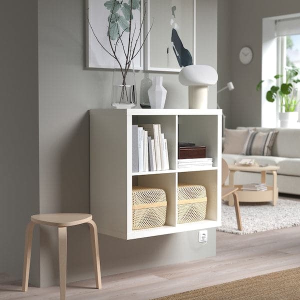 IKEA KALLAX Shelving Unit with underframe, 77x94 cm, high-Gloss/White/Black  : : Home & Kitchen