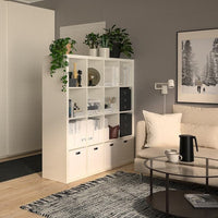 KALLAX - Shelving unit, high-gloss white, 147x147 cm - best price from Maltashopper.com 20305745