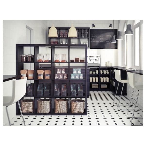 Ikea KALLAX - Shelving unit, black-brown, 147x147 cm