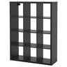 KALLAX shelving unit, black-brown, 112x147 cm
