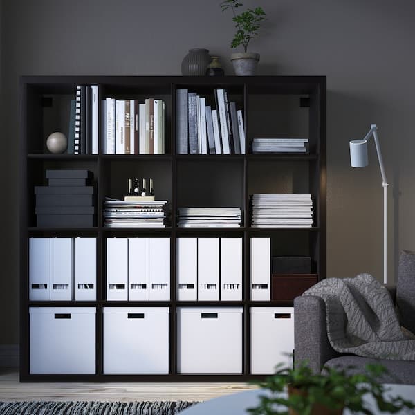 KALLAX - Shelving unit, black-brown, 147x147 cm - best price from Maltashopper.com 10275862