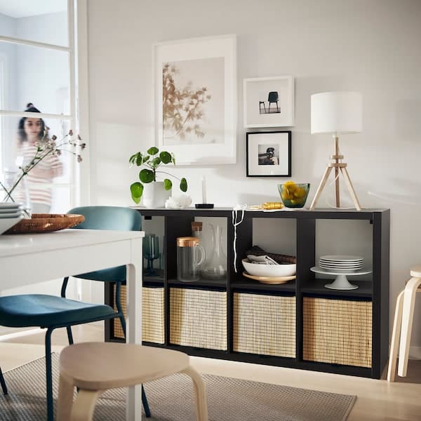 Ikea KALLAX - Shelving unit, black-brown, 77x147 cm