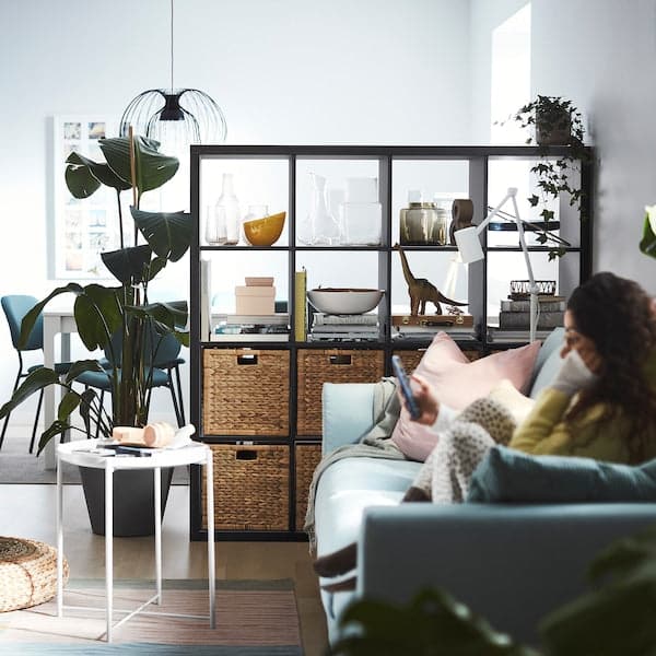 Ikea KALLAX - Shelving unit, black-brown, 147x147 cm