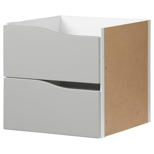 KALLAX - Insert with 2 drawers, wave shaped/grey, 33x33 cm