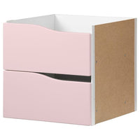 KALLAX - Insert with 2 drawers, wave shaped/pale pink, 33x33 cm - best price from Maltashopper.com 40496744