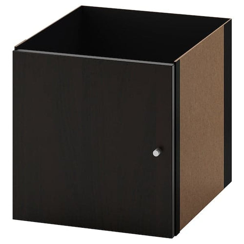 KALLAX - Insert with door, black-brown, 33x33 cm