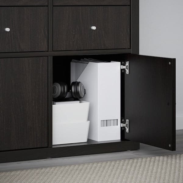 Ikea KALLAX - Insert with door, black-brown, 33x33 cm