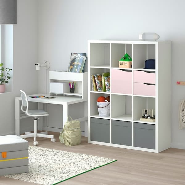 Ikea KALLAX - Insert with door, wave shaped/pale pink, 33x33 cm