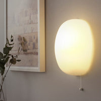 KALLBLIXT - Wall lamp, wired-in installation, white glass - best price from Maltashopper.com 70498001