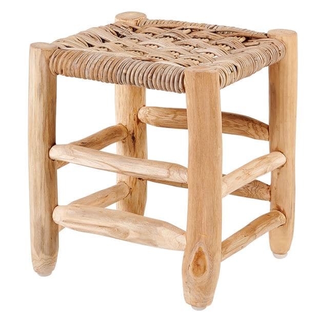 Casa KANAI Stool 2DIM small natural, H 37 x W 32 x D 32 cm