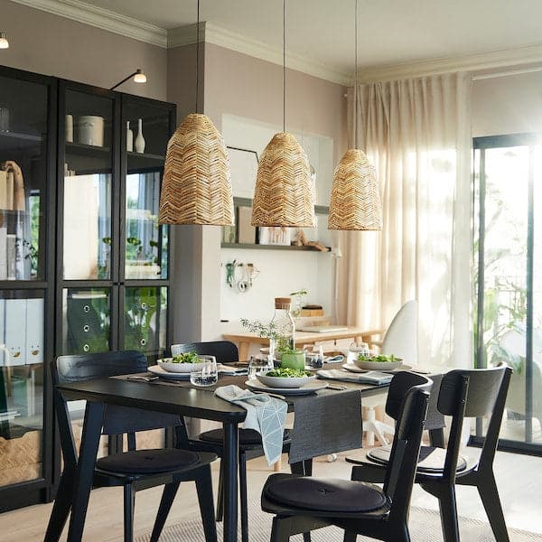 Ikea KAPPELAND / HEMMA - Pendant lamp, rattan/black