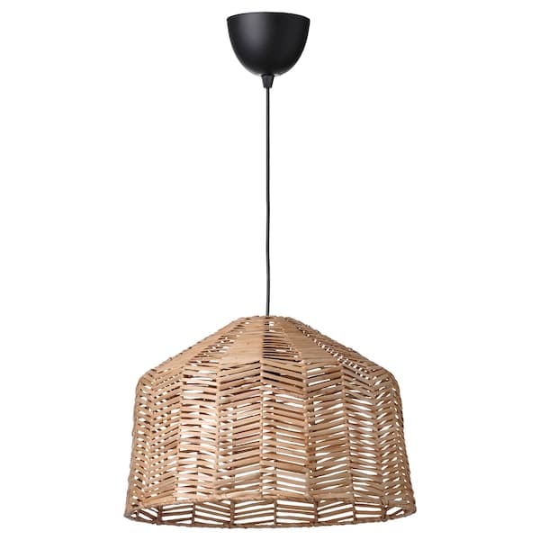 KAPPELAND / HEMMA - Pendant lamp, rattan/black