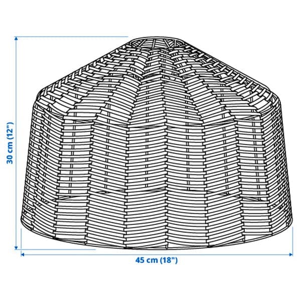 KAPPELAND - Pendant lamp shade, rattan, 45 cm - best price from Maltashopper.com 90514514