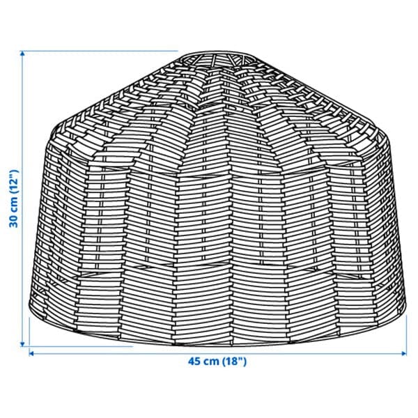 Ikea KAPPELAND - Pendant lamp shade, rattan, 45 cm