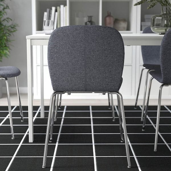 KARLPETTER Chair, Gunnared smoky grey / Sefast chrom , - best price from Maltashopper.com 89483764