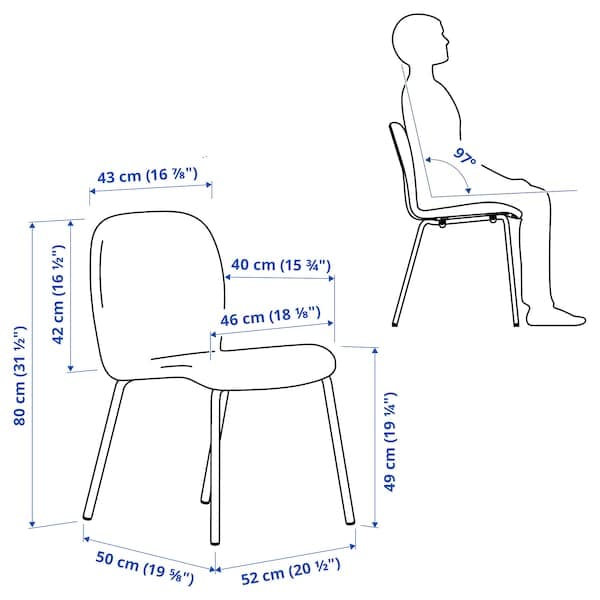 Ikea KARLPETTER Chair, Gunnared light green/Sefast black ,