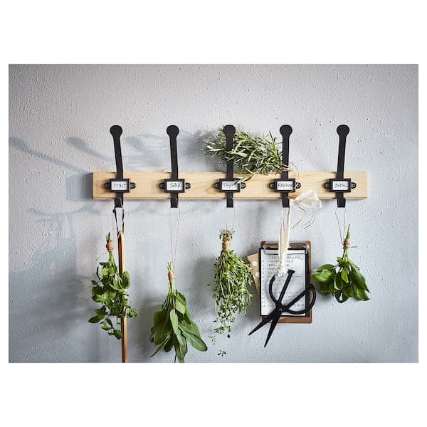 Ikea KARTOTEK - Rack with 5 hooks, pine/grey