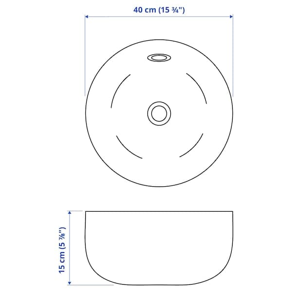 KATTEVIK - Countertop wash-basin, white, 40 cm - best price from Maltashopper.com 30358941