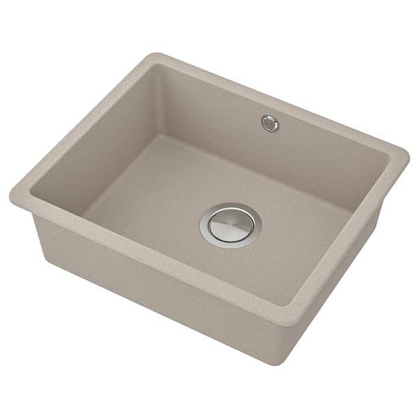 KILSVIKEN - Inset sink, 1 bowl, grey/beige quartz composite, 56x46 cm - best price from Maltashopper.com 09337026
