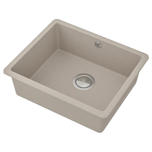 KILSVIKEN - Inset sink, 1 bowl, grey/beige quartz composite, 56x46 cm