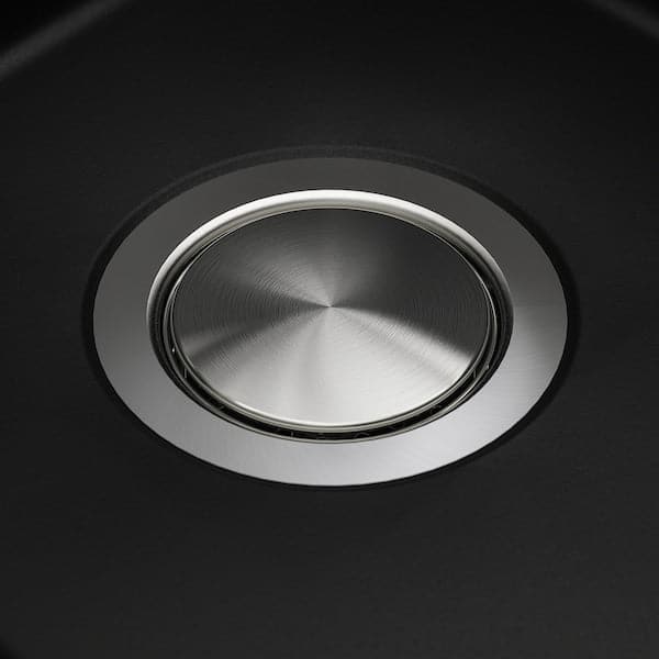 KILSVIKEN - Inset sink, 1 bowl with drainboard, black/quartz composite, 72x46 cm - best price from Maltashopper.com 89337027