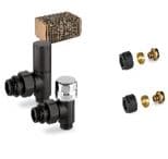 KIT VALVE AND LOCKSHIELD FOR RADIATOR BLACK