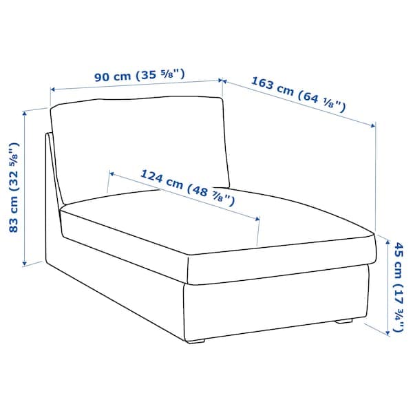 Ikea KIVIK - Chaise-longue, Tallmyra smoke grey ,