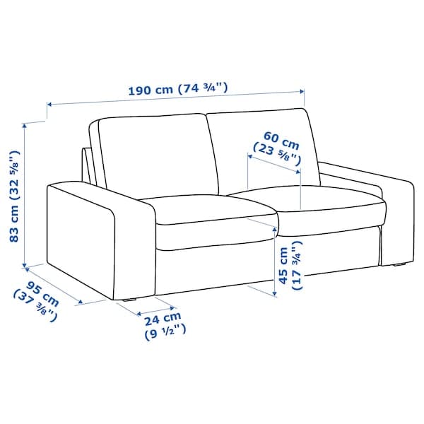 Kivik deals couch dimensions