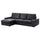 KIVIK 3-seat sofa, with chaise longue/Grann/Bomstad black, 280x83x163 cm