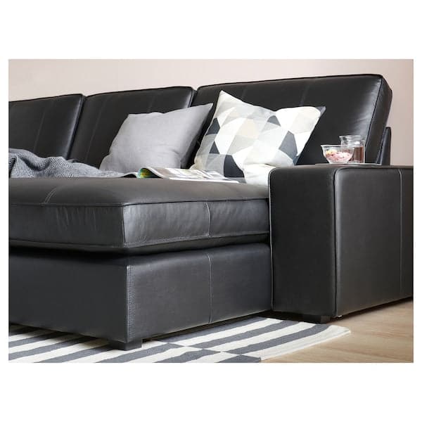 KIVIK 3 seater sofa, with chaise longue / Grann / Bomstad black , - Premium Sofas from Ikea - Just €1753.99! Shop now at Maltashopper.com