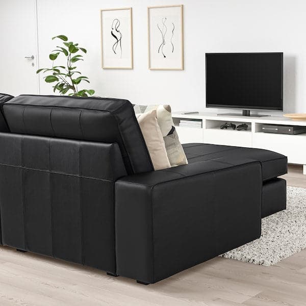 KIVIK 3 seater sofa, with chaise longue / Grann / Bomstad black , - best price from Maltashopper.com 89443184