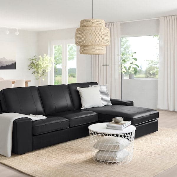KIVIK 3 seater sofa, with chaise longue / Grann / Bomstad black , - best price from Maltashopper.com 89443184