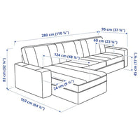 KIVIK - 3-seater sofa with chaise-longue, Tallmyra beige , - best price from Maltashopper.com 99484777