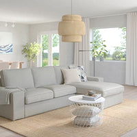 KIVIK - 3-seater sofa with chaise-longue, Tallmyra white/black , - best price from Maltashopper.com 39484780