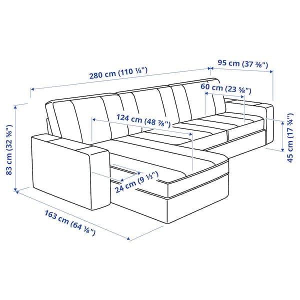 KIVIK - 3-seater sofa with chaise-longue, Tallmyra white/black , - Premium  from Ikea - Just €1298.99! Shop now at Maltashopper.com