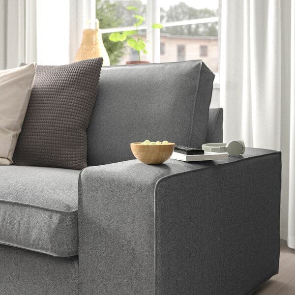 KIVIK 3-seater sofa with chaise-longue, Tibbleby beige/grey , - best price from Maltashopper.com 99440590