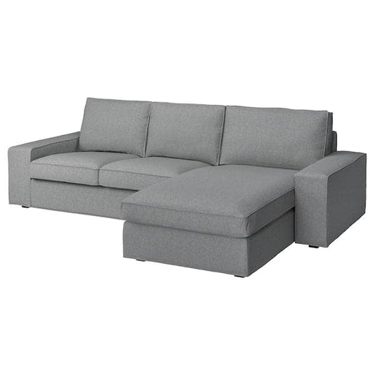 Ikea KIVIK 3-seater sofa with chaise-longue, Tibbleby beige/grey ,