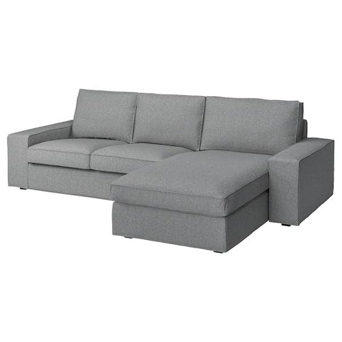 KIVIK 3-seater sofa with chaise-longue, Tibbleby beige/grey ,