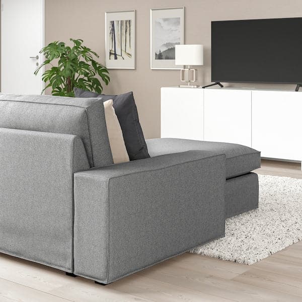 Ikea KIVIK 3-seater sofa with chaise-longue, Tibbleby beige/grey ,